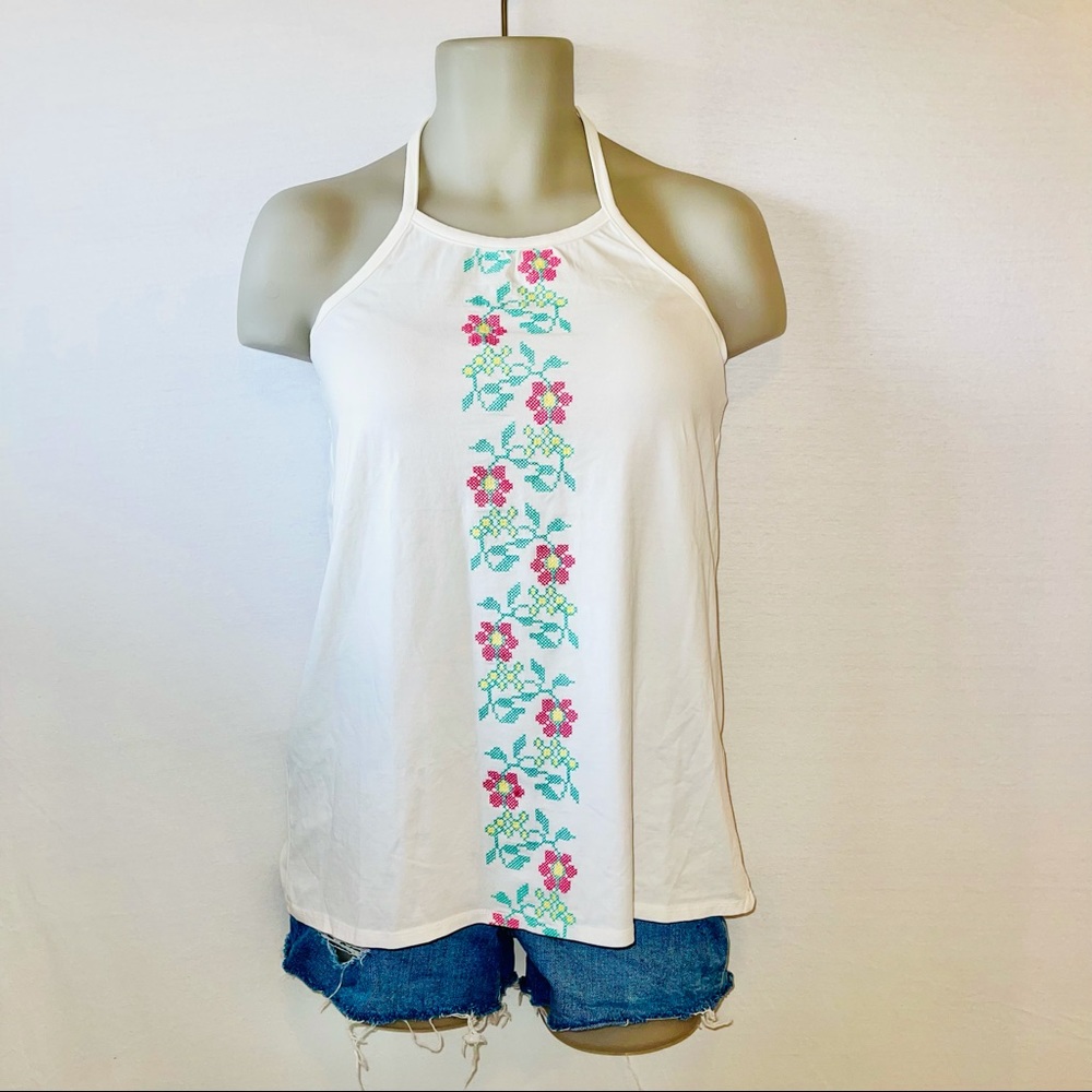 White floral tank